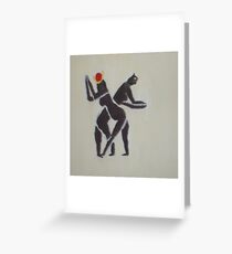Hethert-Mut and Bast dancing Greeting Card