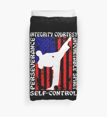 Martial Arts Taekwondo 5 Tenets Taekwondo Duvet Cover
