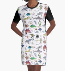 Vestido camiseta Bajo el alfabeto del mar