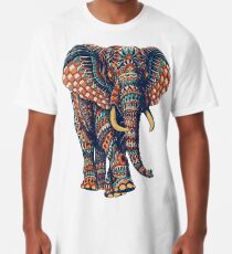 Verzierter Elefant v2 (Farbversion) Longshirt