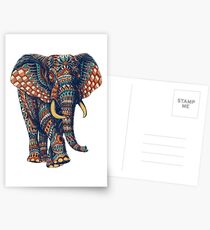 Ornate Elephant v2 (Color Version) Postcards