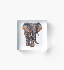 Ornate Elephant v2 (Color Version) Acrylic Block
