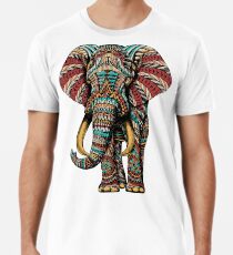 Camiseta premium para hombre Elefante adornado (Versión en color)