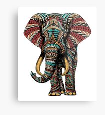 Ornate Elephant (Color Version) Metal Print
