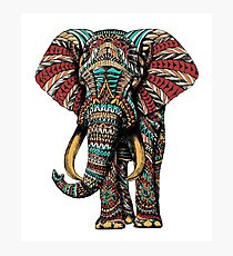 Verzierter Elefant (Farbversion) Fotodruck