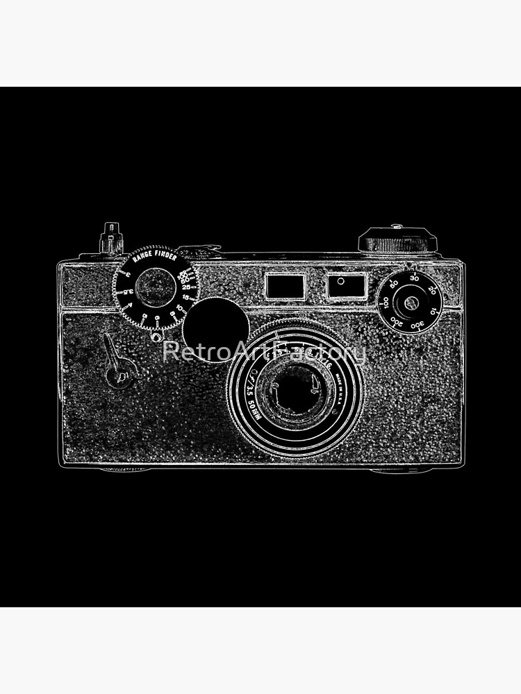 Argus Vintage Camera with White Outline by RetroArtFactory