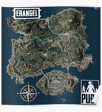 Playerunknown's Battlegrounds Erangel Map Poster