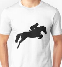 Horse Jumper Design in Black Slim Fit T-Shirt