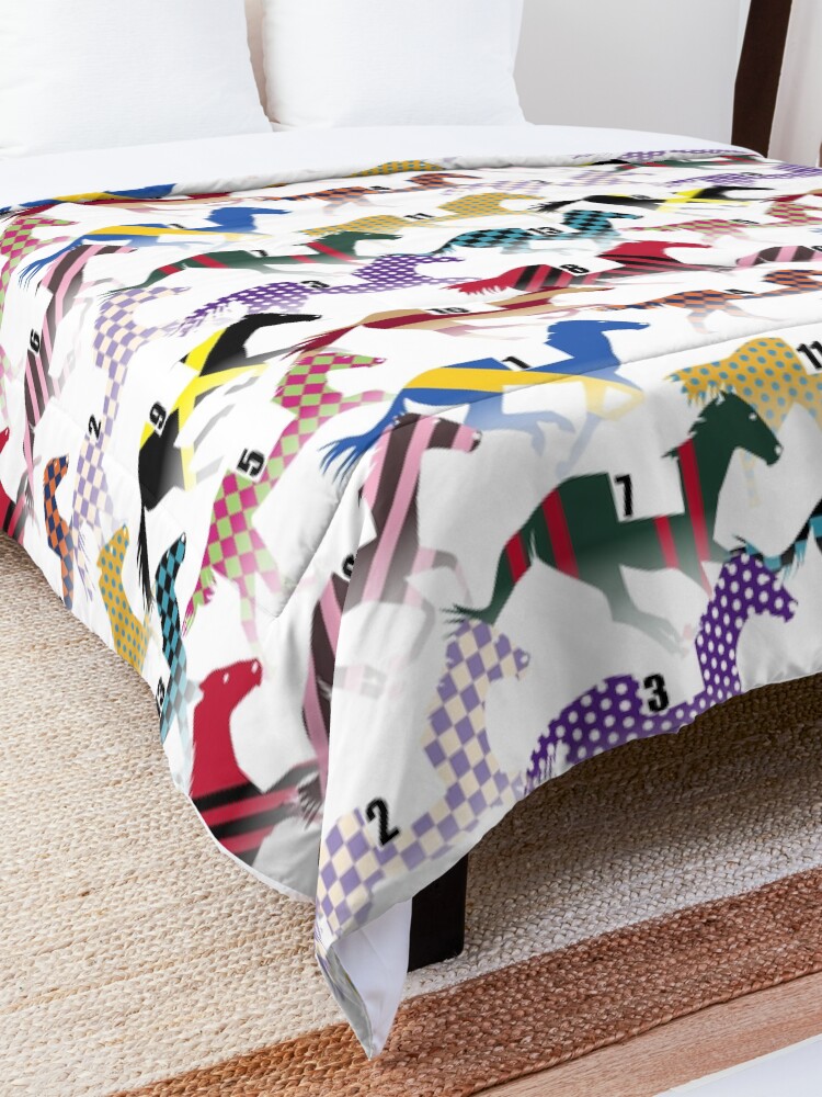 Alternate view of Off to the Horse Races Jockey Silks Pattern Comforter
