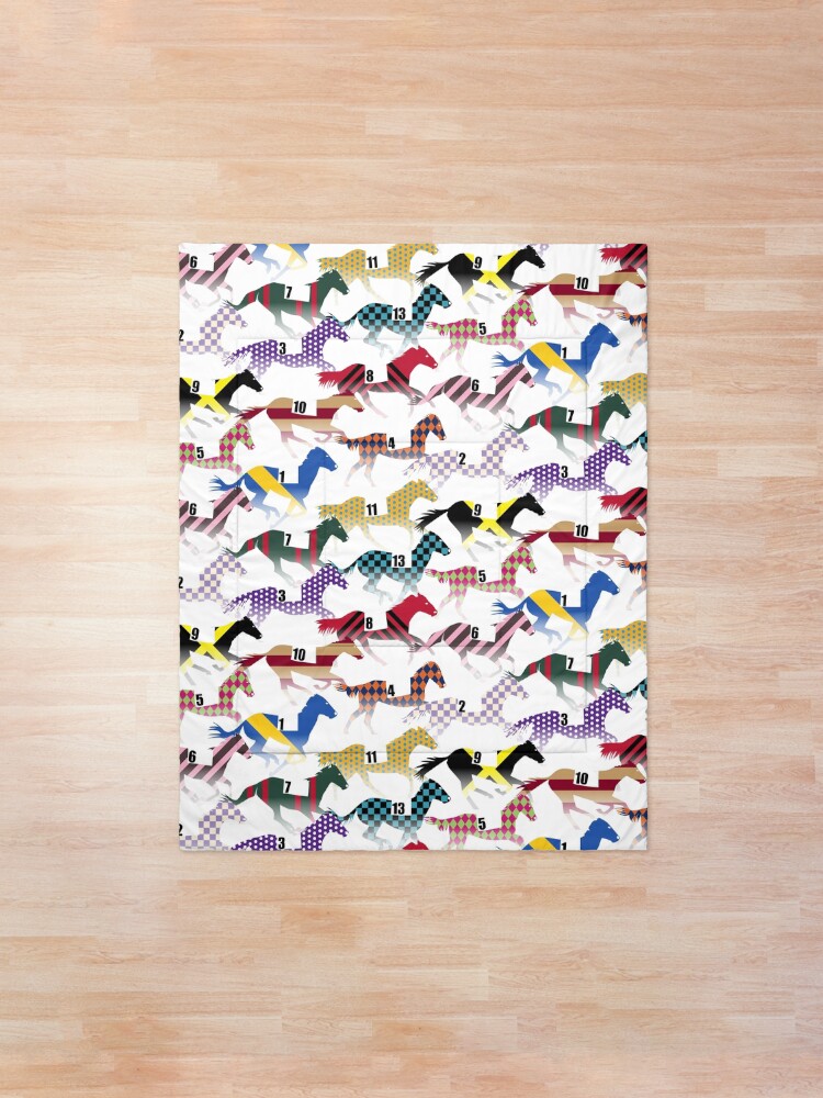 Alternate view of Off to the Horse Races Jockey Silks Pattern Comforter