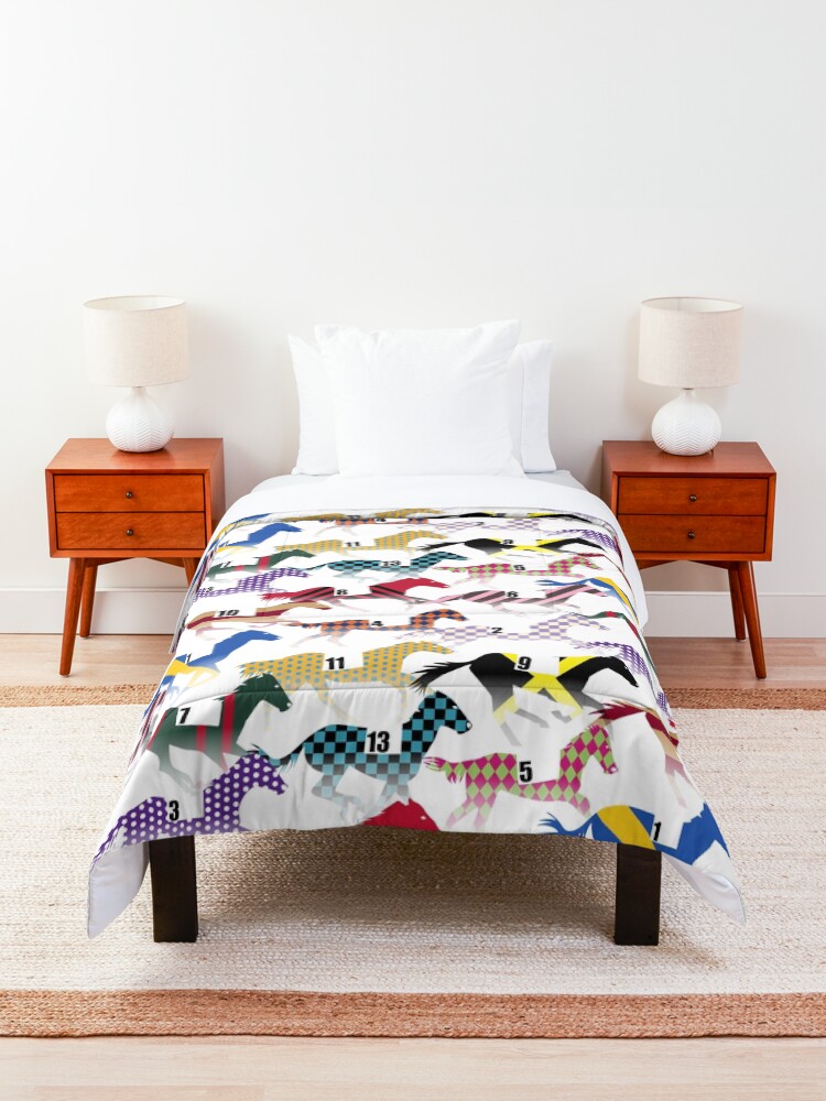 Alternate view of Off to the Horse Races Jockey Silks Pattern Comforter