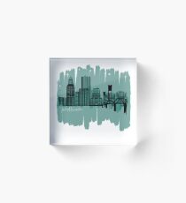 Portland skyline Acrylic Block