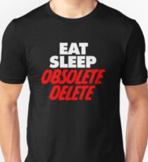 WOKEN MATT HARDY EAT SLEEP OBSOLETE DELETE Slim Fit T-Shirt