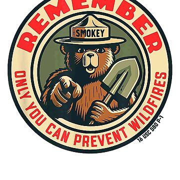 Smokey Bear Hoodie - 'Only You Can Prevent Wildfires', Offiziell Lizenziert