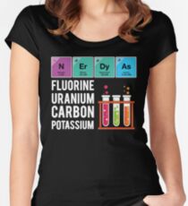 Funny Nerdy As Fluorine Uranium Carbon Potassium Science T Shirts Gifts for Women Men Women's Fitted Scoop T-Shirt