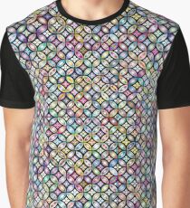 Prismatic Floral Design Graphic T-Shirt