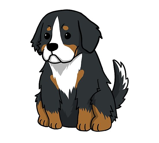 "Bernese Mountain Dog Cute Cartoon" Photographic Prints by ilovepaws