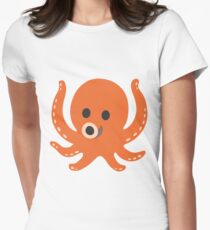Octopus Emoji Sticker Women's Fitted T-Shirt