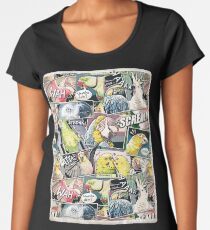 Papageien-Comic-Stil Premium Rundhals-Shirt