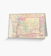 Vintage Map of Washington State (1874) Greeting Card
