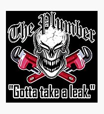 Laughing Plumber Skull: Gotta Take a Leak Photographic Print