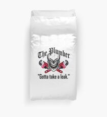 Laughing Plumber Skull: Gotta Take a Leak Duvet Cover