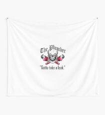 Laughing Plumber Skull: Gotta Take a Leak Wall Tapestry