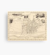 Vintage Map of Perth Scotland (1851) Canvas Print