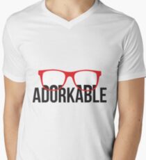 Adorkable Hipster Men's V-Neck T-Shirt