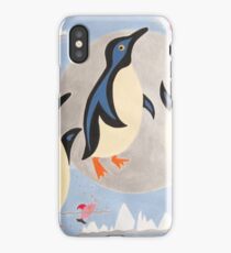 Penguins Playing with the Moon iPhone Case