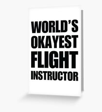 Funny World's Okayest Flight Instructor Gifts For Flight Instructors Coffee Mug Greeting Card