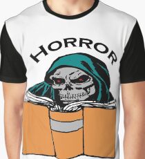 Horror Book Fiend Avid Reader Art Graphic T-Shirt