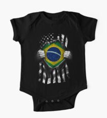 Brazilian American Flag USA Brazil One Piece - Short Sleeve
