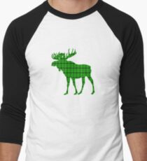 Moose: Rustic Green Plaid Men's Baseball ¾ T-Shirt
