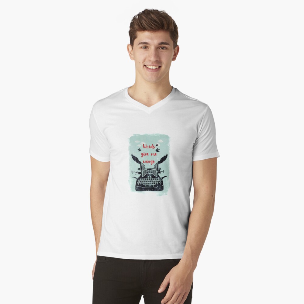 words give me wings V-Neck T-Shirt