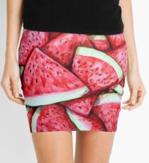 Ripe Juicy Watermelon Slices Mini Skirt