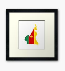 cameroon flag map Framed Print