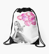 Balloons pink Drawstring Bag
