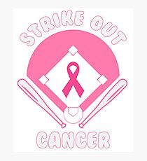 Strike Out Breast Cancer - Baseball Lovers' Breast Cancer Awareness Gift Idea Photographic Print