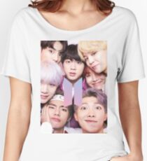 BTS Group PHOTO Case / Poster ECT ( Selfie ) With Logo 2018 Women's Relaxed Fit T-Shirt