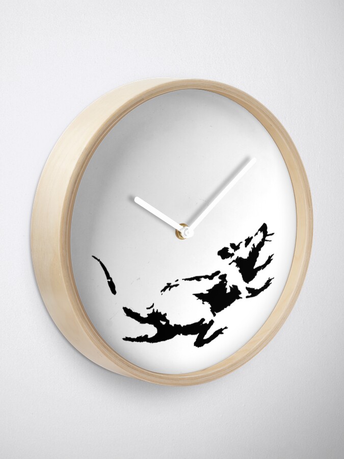 Alternate view of Banksy Rat Running in a Clock Clock