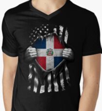 Dominican American Flag USA Dominican Republic Men's V-Neck T-Shirt