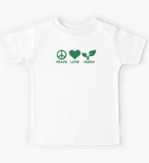 Peace love vegan Kids Tee