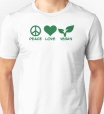 Peace love vegan Unisex T-Shirt
