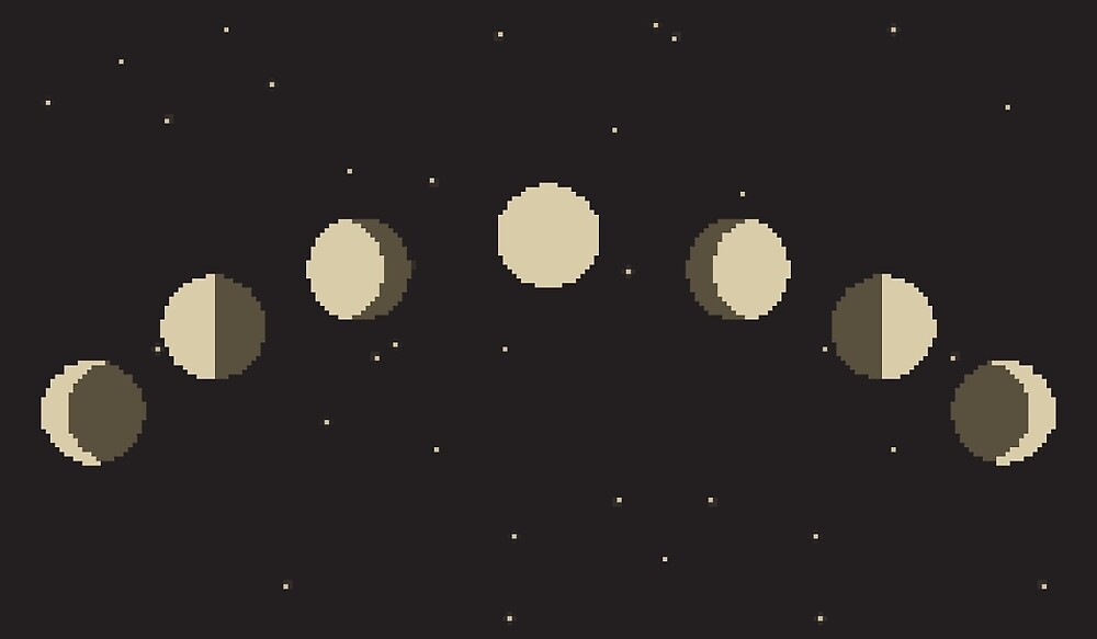 The Moon Phases Fases Da Lua Pixel Art By A Dacos Redbubble