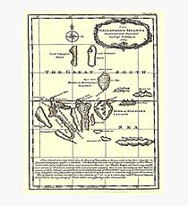 GALAPAGOS: Jahrgang 1684 Capt Cowley Map Print Fotodruck