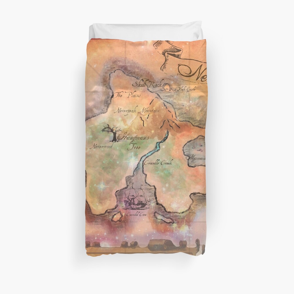 Neverland Map Duvet Cover