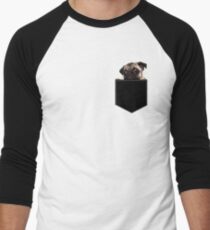 Pug Pocket Men's Baseball ¾ T-Shirt