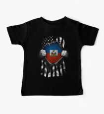 Haitian American Flag USA Haiti Baby Tee