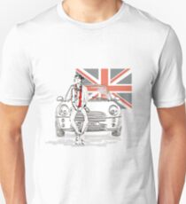 Mini Car and Union Jack Unisex T-Shirt